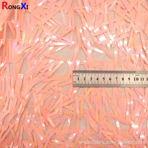4.5mm*4cm Hot Selling Sequin Fabric With Fringe